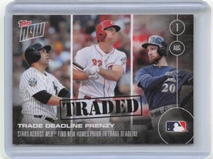 2016 Topps Now #302 Carlos Beltran Yankees Jay Bruce Reds Lucroy Brewers - Picture 1 of 2