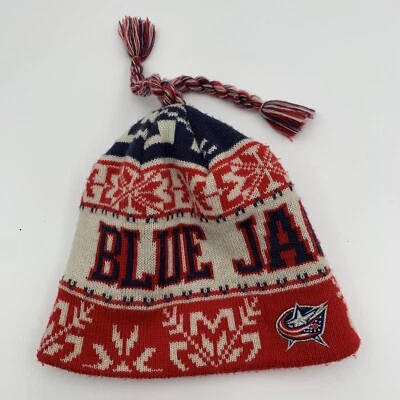 Columbus Chaquetas Azul Adulto Borla Gorro Reebok NHL Hockey Foto 1 de 4