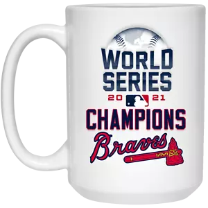 World Series 2021 Champions Atlanta Braves v3 White 15 oz Ceramic Coffee Mug Cup - Picture 1 of 3