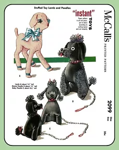 Peluches Cordero o Mamá y Bebé Caniches Patrón JUGUETE McCall's 2099 De Colección 1954 - Imagen 1 de 5