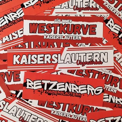 FAN-KULTUR XPERIENCE 300x Kaiserslautern Aufkleber/ Sticker Mix/ Fußball Fanartikel/ PVC/ wetterfest