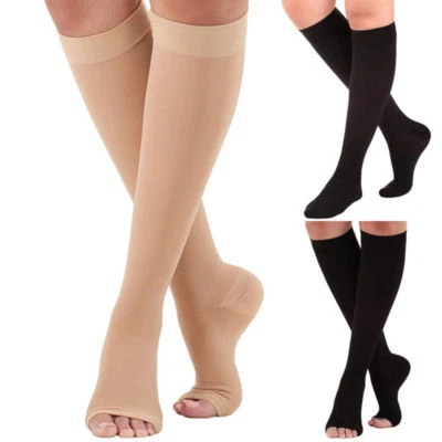 23-32mmHg Medical Compression Socks Knee High Support Stockings Open/Closed Toe - Image 1 of 4