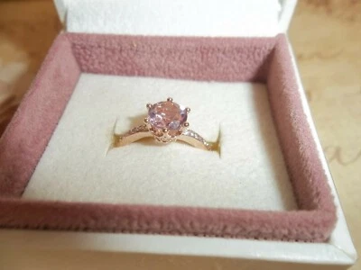 Genuine Authentic Pandora Pink Sparkling Crown Solitaire Ring 188289C01 Size 56 - Image 1 of 3