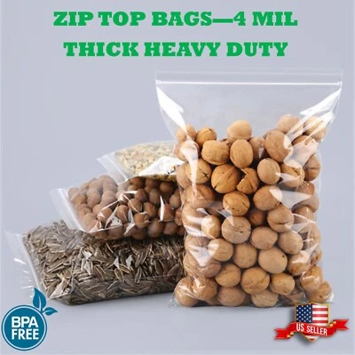 Sacos plásticos 4 mil transparentes fecháveis com zíper com fecho superior sacolas de armazenamento de joias - Imagem 1 de 4