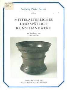SOTHEBY’S Medieval Metalwork Loets ten Cate Coll Candlestick Mortar Catalog 1981 - Imagen 1 de 1