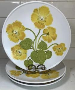 Set Of 3 Noritake Progression Flower Time Dinner Plates 9072 Yellow White Green - Picture 1 of 7