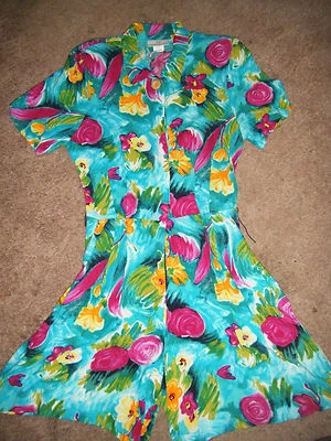 WORTHINGTON ESSENTIALS Mujer 1 pieza Pantalones Cortos Conjunto Floral MAMELUCO Talla 8 Multicolor  Foto 1 de 4