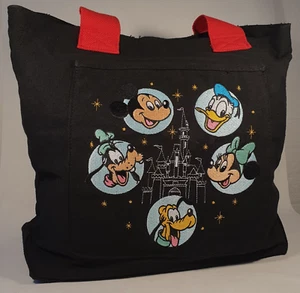 Disney Land Parks Mickey Mouse and Friends Castle Black Canvas Tote Bag New Tags - Picture 1 of 11