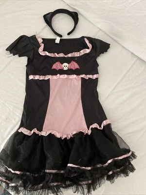 Disfraz de Halloween para niña vampiro de murciélago a los huesos 12-14 sin alas de murciélago Foto 1 de 4