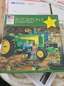 JOHN DEERE Puzzle Restoration II 1000 Piece Jigsaw Charles Freitag Licensed Used - Picture 1 of 1