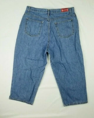 Halston Jeanswear Size 16 Women's Cropped Blue Denim Cotton Jeans - Image 1 of 4