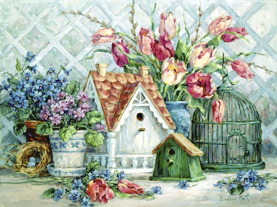Ceramic Backsplash Tile Mural Floral Flower - Quaint Little Neighborhood - Image 1 of 1
