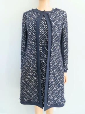 Plumero/chaqueta/blazer Oscar de la Renta azul marino/multicolor tweed EE. UU. 6 Foto 1 de 4