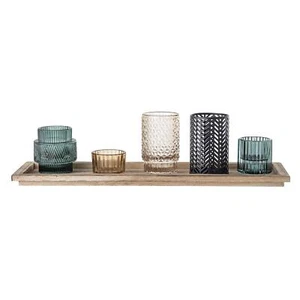 Glas-Set Braun Blau Grau Schwarz 6 - Picture 1 of 2