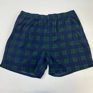 Trader Bay Swim Trunks Mens 2XL Tall Blue Green Elastic Waist Nylon Plaid Lined - Picture 1 of 7