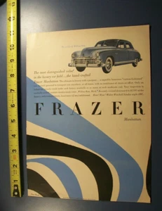 1949 Kaiser-Frazer MANHATTAN mid-size mag car ad- Paul Rand illustration - Picture 1 of 1