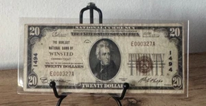 1929 $20 HURLBUT NB National Bank WINSTED, CT CONNECTICUT Rare! Fine-Very Fine - Picture 1 of 4