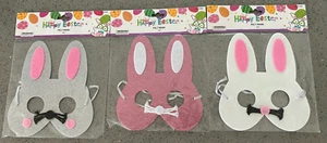 3 Felt Animal Masks for Kids Bunny Easter Bunny Party Mask for Children Sparkly - Picture 1 of 2