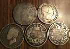 1709 1816 1826 1834 1836 LOT OF 5 UK GB GREAT BRITAIN SILVER SHILLING COINS