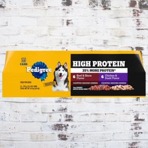 High Protein Beef & Bison, Chicken & Duck Wet Dog Food Variety Pack , 12 Pack - Picture 1 of 11