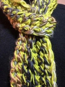 New! Isaac Mizrahi York Yarn! Gurglefish Handmade Crocheted Skinny Scarf~2X85 - Picture 1 of 6