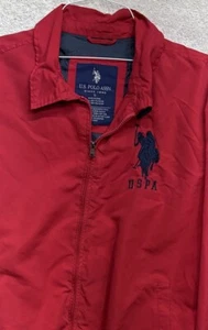 U.S. Polo ASSN Jacket BIG LOGO Bomber Red full zip Men’s Large - Picture 1 of 5