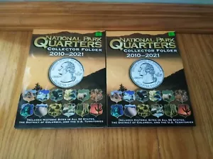 2010-2021- P.D,S-158-COINS NATIONAL PARK QUARTERS COMPLETE BU UNC SET- 3 FOLDERS - Picture 1 of 3
