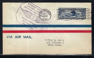 1927 - FIRST FLIGHT AM 18 - RENO NEVADA TO ELKO NV - DUAL RECEIVERS - Picture 1 of 2