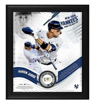 AARON JUDGE New York Yankees Framed 15" x 17" Game Used Baseball Collage #’d /50 - Image 1 of 4