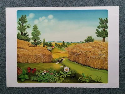 Ivan Stefanek Farbserigraphie "Sommer im Feld" signiert + nummeriert XI / XXXV - Bild 1 von 4