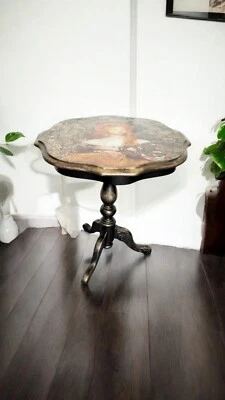 Vintage Side Table  Decoupaged  Accent table occasional table  - Image 1 of 4
