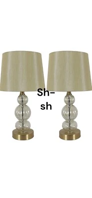 Joan Table Lamps Mp1081 Luster Amber Glass Set Of 2 - Image 1 of 2