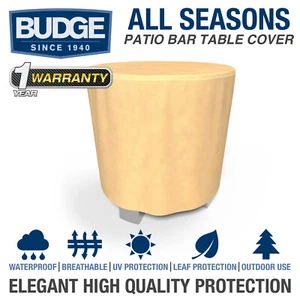 Budge All-Seasons Waterproof Patio Bar Table Cover | 50" Diameter x 42" Drop
