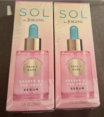 Сыворотка для самостоятельного загара SOL от Jergens Deeper by the Drop без солнца упаковка 2 шт. - Изображение 1 из 4