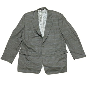 Paul Stuart Men's 48 Tall/Long Herringbone Plaid Cashmere Sport Coat Blazer - Picture 1 of 6