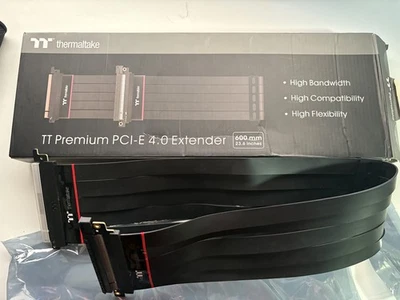 Thermaltake TT Premium PCI-E 4.0 High Speed Flexible Extender Riser Cable 600mm - Image 1 of 4