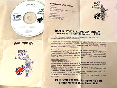 7/26/96 ROCK OVER LONDON TEARS FOR FEARS (BBC ROLAND ORZABAL SOLO ACOUSTIC 9/96) - Image 1 of 2