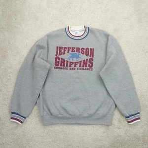 Jerzees Super Sweats Sweatshirt Mens Extra Large Grey Jefferson Griffin USA Made - Picture 1 of 10