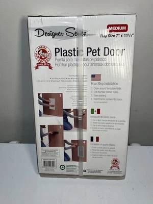 Puerta de plástico para mascotas serie Ideal Designer MD 7" x 11,25" solapa resistente perro gato Foto 1 de 4
