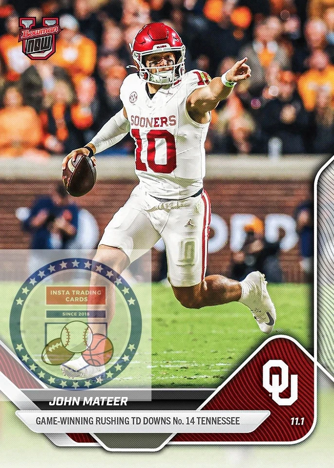 **PRE SALE** John Mateer - 2025-26 Bowman U NOW® Football - Card 39 - Image 1 of 1