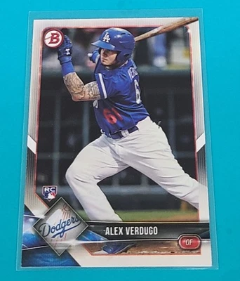 2018 Bowman    RC #72 Alex Verdugo Los Angeles Dodgers Baseball Card Q - Image 1 of 2