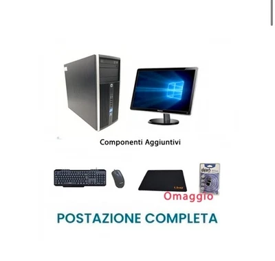 Postazione Completa Hp Pc Computer i3 2100 Monitor 19 KIT Tastiera + Mouse - Immagine 1 di 2