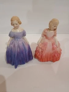 Royal Doulton Marie & Rose Figurines 30s Bone China HN 1368 & 1370 Includes Both - Picture 1 of 8