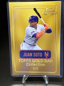 Juan Soto 4x6 New York Mets MLB-Gold bar collection +top loader/stand - Picture 1 of 8