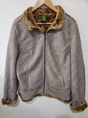 Chaqueta Cabela's de gamuza suave para mujer XL marrón forrada Sherpa cremallera completa  Foto 1 de 4