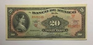 1961 ONE $20 PESOS NOTE “ LA CORREGIDORA “ NICE A-UNCIRCULATED ABNC - Picture 1 of 4