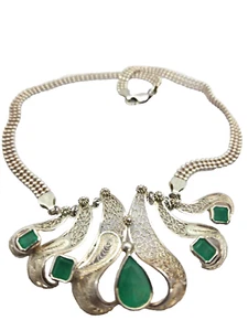 Collar Esmeralda Colombiana Natural en Plata Magníficas 5 Piedras - ENVÍO GRATUITO - Imagen 1 de 4