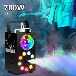 Máquina antiniebla luces bola discoteca, máquina de humo con 9 luces LED + control remoto 700W niebla - Imagen 1 de 12