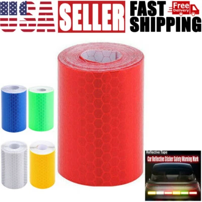 Car Safety Warning Reflective Tape Truck Auto Conspicuity Tape Film Sticker 10Ft - Image 1 of 4