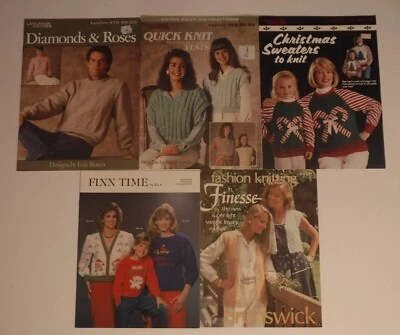 Knitting pattern books / booklets Lot of 5 Quick Knit Mother & Daughter Vests - Image 1 of 4